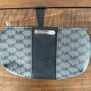 Michael Kors Gray and Black MK Logo Toiletry Pouch
